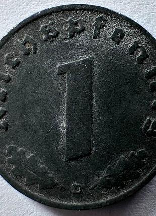 Германия - третий рейх 1 рейхспфениг метка монетного двора "d" - мюнхен 1941 монеты мира