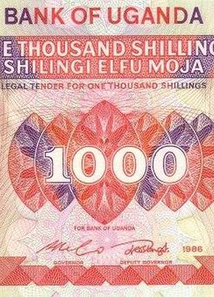Уганда 1000 шилінгів 1986 рік банкноти світу unc
