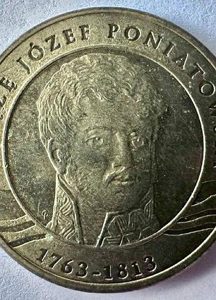 Польша 200-летие - смерть принца юзефа понятовского 2 злотых 2013 год монеты мира
