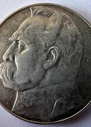 Польша пилсудский 10 злотых 1935 22 грамм серебро 750 монеты мира