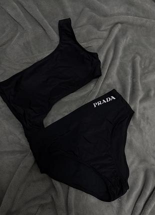 Купальник жіночий prada чорний, розмір м-л
