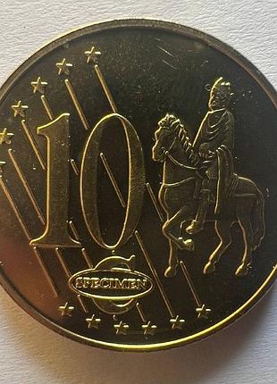 Ватикан пробна 10 євроцентів 2009 рік монети світу