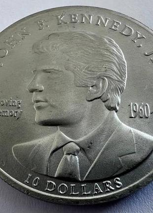 Либерия 10 долларов 2000 год смерть джона ф. кеннеди-младшего монеты мира