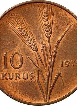 Туреччина 10 курушів 1970 рік монети світу