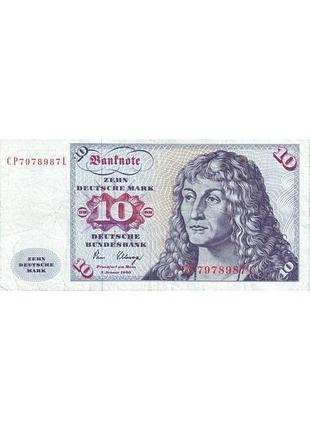 Германия 10 марок 1980 год банкноты мира