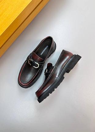 Чоловічі туфлі лофери ferragamo з натуральної шкіри