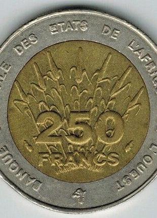 Західна африка 250 франків 1992 рік монети світу