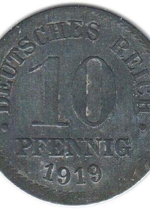 Германия 10 пфеннигов 1919 год монеты мира