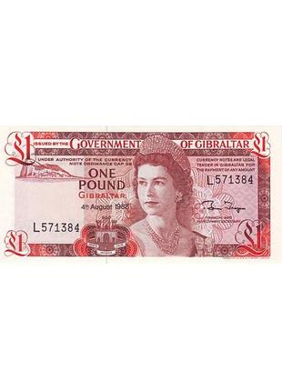 Гибралтар 1 фунт 1988 год банкноты мира unc