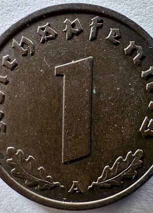 Германия - третий рейх 1 рейхспфениг метка монетного двора "а" - берлин 1939 монеты мира