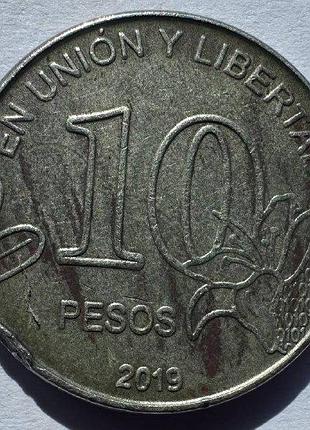 Аргентина 10 песо 2019 год монеты мира