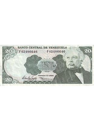 Венесуэла 20 боливаров 1998 г. банкноты мира unc