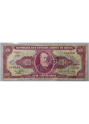10 сентаво 100 крузейро 1966 год банкнота бразилия южная америка
