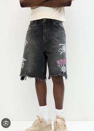 Круті лімітовані джинсові шорти баггі pull&bear - європ. 38 або 30 р-р