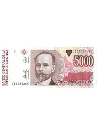 Аргентина 5000 аустраль 1990-1991 гг. банкноты мира unc