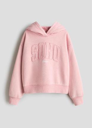 Детское теплое худи на флисе для девочки h&amp;m 134/140 см розовый 1290517 (4821000362181)