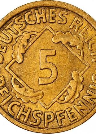 Німеччина мітка монетного двору "а" - берлін 5 рейхспфенігів 1936 рік монети світу