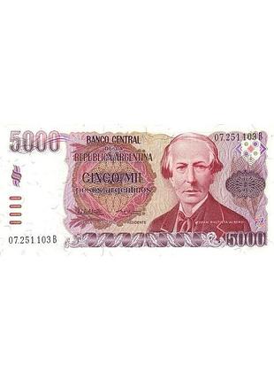 Аргентина 5.000 песо 1984-1985 гг. банкноты мира unc