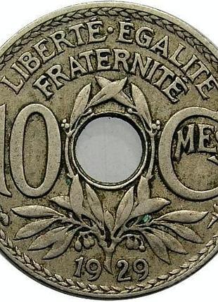 Франция 10 сантимов 1929 год. монеты мира