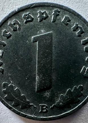 Німеччина - третій рейх 1 рейхспфеніг мітка монетного двору "в" - відень 1942 рік монети світу