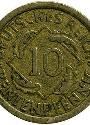 Німеччина мітка монетного двору "а" - берлін 10 рентенпфенігів 1924 рік монети світу