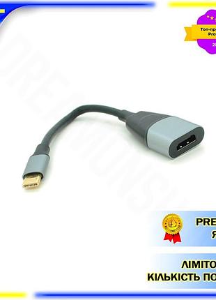 Dm конвертер type-c hdmi специфікація 2.2 18 см чорний-сірий перехідник для підключення пристроїв до т spe|lz