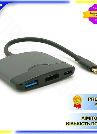 Dm хаб type-c тато специфікація 2.2 hdmi мама usb 3.0 мама pd мама 23 см чорний перехідник для підключ spe|lz