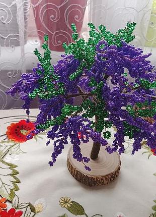 Глициния из бисера фиолетовая