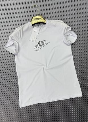 Футболка чоловіча nike чорна/біла в норму, батал, супербатал