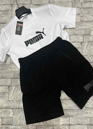 Костюм літній чоловічий шорти та футболка puma в нормі,батал, супербатал
