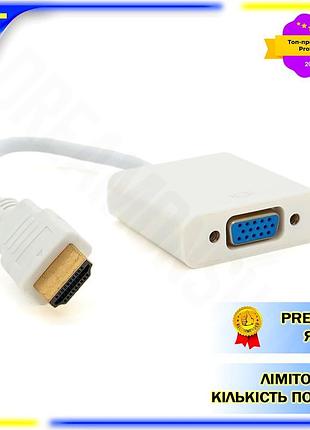 Dm конвертер hdmi на специфікація 2.2 vga 10 см білий для підключення ноутбука до телевізора та проект spe|lz