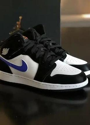 Кроссовки air jordan 1 mid gs ‘black racer blue 38 (24см.) 📏24.5см