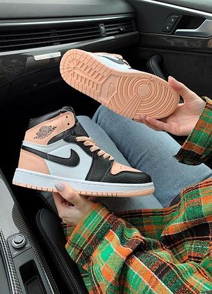 Женские кожаные кроссовки nike air jordan 1 high 37.5 (23.5) 📏 24см