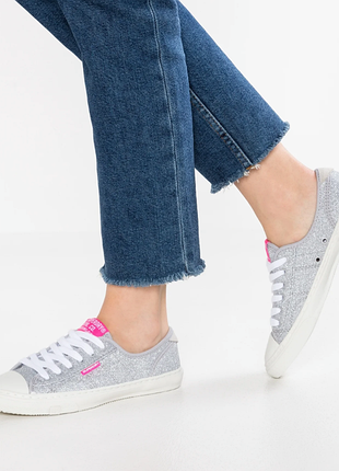 Женские кеды superdry low pro glitter блестящее серебро