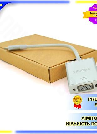 Dm хаб-конвертор veggieg type-c специфікація 2.2 на vga 10 см сріблястий перехідник для підключення до spe|lz