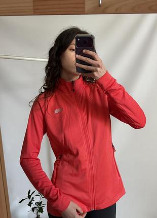 Жіноча спортивна кофта the north face на блискавці коралова