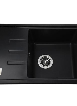 Гранитная мойка globus lux mono черный 620х435мм-а0002