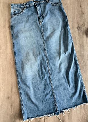Длинная джинсовая юбка