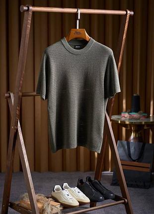 Чоловіча вʼязана футболка zegna з льону