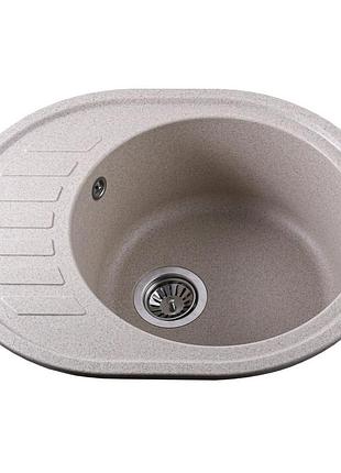 Гранитная мойка globus lux arno песчаный 620х500мм-а0004