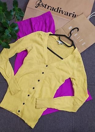 Желтая кофточка на пуговках, джемпер, кардиган tally weijl