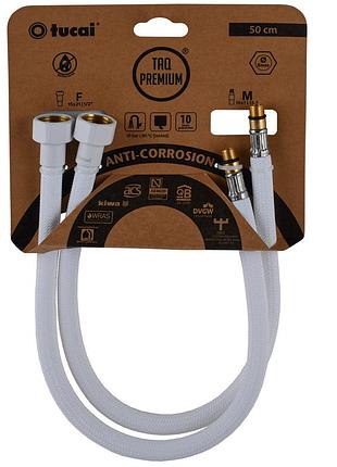 Шланг для смесителя tucai taq premium grif м10х1/2″ 0,5м. антикор. aсb пара (белый мат) 209967