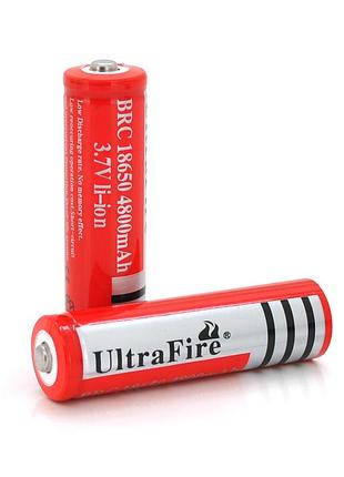 Акумулятор li-ion ultrafire 18650 4800mah 3.7v червоний 2 шт. в упаковці батарея для ліхтариків та іграш dm-11