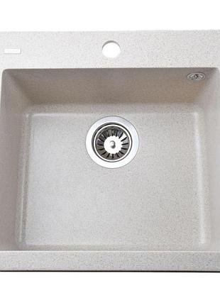 Гранитная мойка globus lux aosta песчаный 490x455мм-а0004