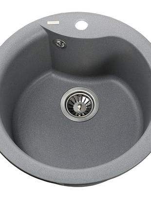 Гранитная мойка globus lux orta серый металлик 485мм-а0003