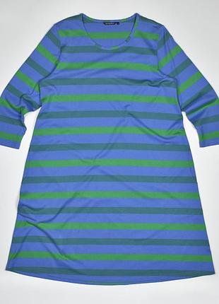 Сукня трикотажна marimekko розмір l // смужка з кишеннями без підкладки рукав 3/4