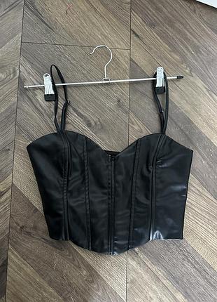 Топ корсет zara,корсет эко кожа zara