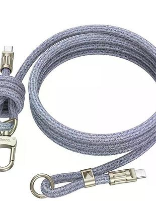 Кабель hoco gh7 elegant type-c to type-c 1.8 м blue (pd 60w, с регулировкой)