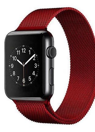 Ремешок milanese loop metal red для apple watch 42/44/45/46/49 мм красный