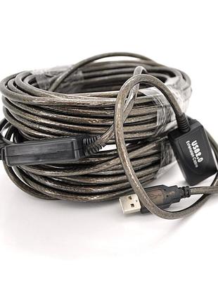 Активний подовжувач usb 2.0 am/af 20м voltronic з чіпом q50 для підключення пристроїв usb повторювач dm-11